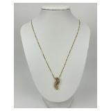 10KT-14KT Gold Diamond Cross Pendant Necklace.