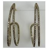 14KT Gold LeVian J Hoop Diamond Earrings.