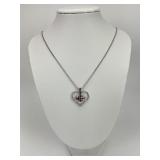 Sterling Silver Diamond Harley Davidson Necklace.