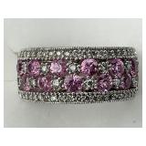 14KT Gold Effy Pink Center Diamond Edge Ring.