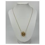 Gold Gnome Pendant on Plated Chain.