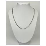 14KT White Gold Long Link Chain.