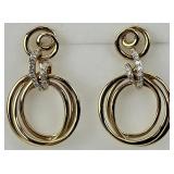 14KT Gold Effy Diamond Door Knocker Earrings,
