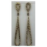 14KT Gold Diamond Cut Drop Earrings.