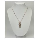 14KT Rose Gold LeVian Diamond Pendant Necklace.
