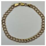 14KT Italian Gold Double Link Bracelet.