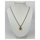 Gold Diamond Horseshoe Pendant Necklace.