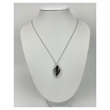 14KT Gold Blue & White Diamond Cluster Necklace.