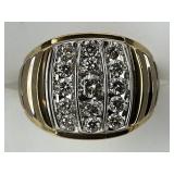 10KT Gold Round Channel Set Diamond Ring.