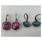 Sterling Silver Belle Etoile & Sea Glass Earrings.