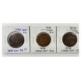 3 1836-1838 Large Cents.