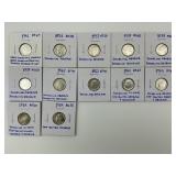 12 90% Silver Error Roosevelt Dimes.