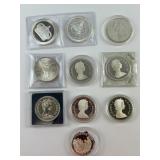 1 Oz Silver Rounds, 6 50% Canada Dollars.