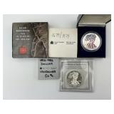 2 Troy oz, 1 oz, & 25g .999 Silver, 2 50% Silver