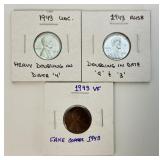 1943 Steel & Remake Copper Pennies.