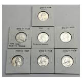 7 1967-1989 Washington Quarters, 2 Errors.