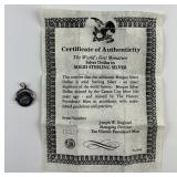 Sterling Silver Railroad Pendant & Mini $1 Coin.