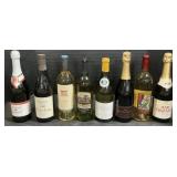 8 Sauvignon, Chardonnay, Pinot Noir, Wine Bottles.