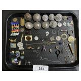 Sterling Silver Cross Pendants, Military Pins.