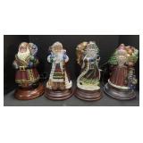 4 Old World Christmas Santa Lights.