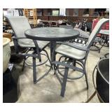 Glass Top High Top Patio Table & Chairs.