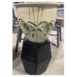 Glazed Ceramic Planter & Pedestal.