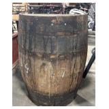 Vtg Wooden Half Barrel.