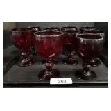 10 Ruby Red Goblets.