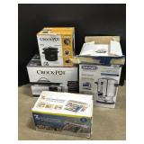 Coffee Urn, Crock Pots, & Laminator.