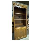 Oak Lighted Bookshelf.