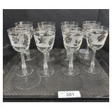 8 Libbey Silver Leaf Wine Glasses.