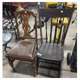 (2) Ornate Oak Side Chairs.