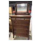 Antique Empire Style Mahogany Dresser w/ Attached