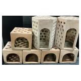 7 Terracotta Candle Lanterns.