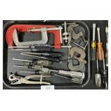 Clamps, Screwdrivers, Revolving Punch.