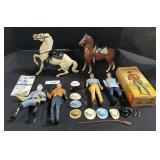 Vintage Cowboy Action Figure & Horse Figures.