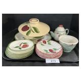 Apple Green & Red Decorated Dinnerware.