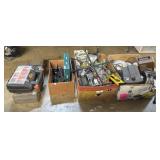 Variety Of Garage Tools, Hard Hat, Tool Box.