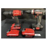 2 Craftsman Drills W/ Batteries.