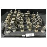 Italian Pewter Chess Set.