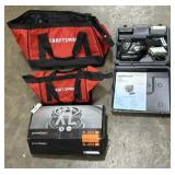 Craftsman Tool Bags, Speakers, Camcorder.