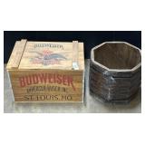 Budweiser Beer Adv Crate, Waste Can.