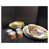 Lot Of Tin Dinnerware & Serving Trays.