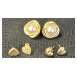 2 Pairs Of 14KT Gold Earrings.