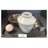 Chinese Celadon Glazed Jar, Jizhou Ware Tea Bowl.