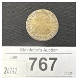 Spanish 2 Reales Coin.