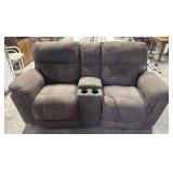 Super Clean Suade Reclining Elec. Love Seat.