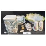 Corelle Plates, Seashells, S&P Shakers, Bowls.