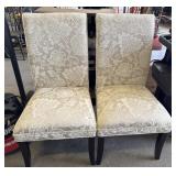(2) Clean Floral Upholstered Side Chairs.
