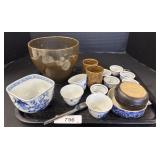 Chinese Blue & White Porcelain Tea Bowls.